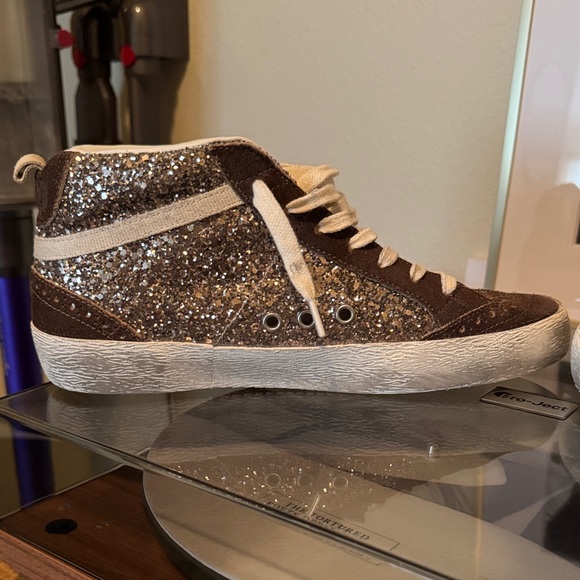 Golden Goose Mid Star Sneakers in Brown and Cream - Picture 11 of 15
